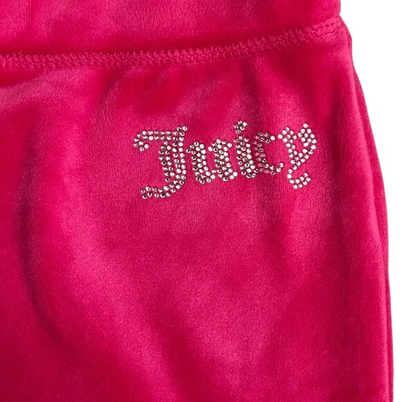 Juicy Couture Pink Velour Pull-On Pants Rhinestone Logo Size Small - Picture 3 of 10